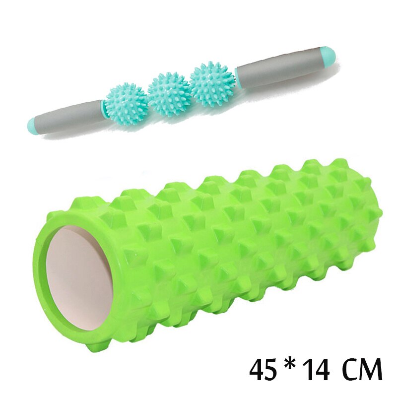 45/14CM Yoga Foam Pilate Fitness Roller EVA Sports Hollow Core Column Massage Grid Floating Trigger Point Therapy Exercise block: violet