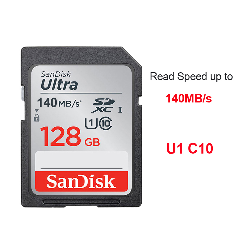 SanDisk SD Card for Camera 100M-200M/s 256GB 128GB 64GB 32GB Memory Card U3 U1 4K Flash Card for Camera Flash Card SDXC SDHC: 64GB
