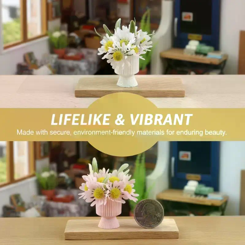 Miniature Flower Potted Plant Ornament Dollhouse Mini Bonsai Model Decoration Dolls House Micro Garden Scene Photography Props