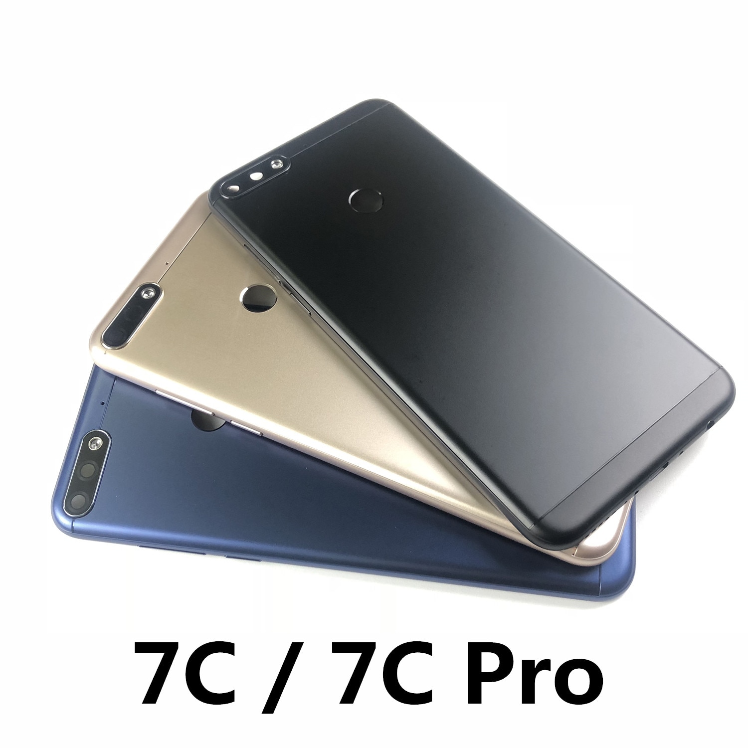 per Huawei Honor 7C/7C pro dell'alloggiamento Della Copertura di Batteria Della Copertura Posteriore e Del volume di Potere Bottoni + logo