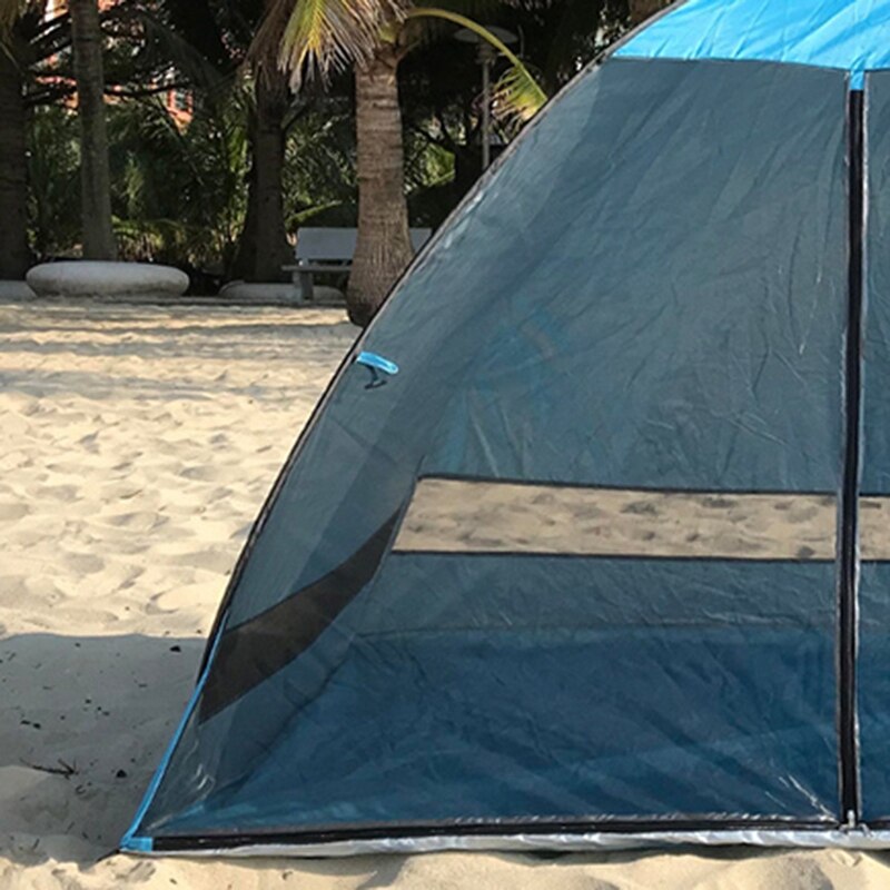 Anti-myg strand skygge telt med gaze uv beskyttelse automatisk camping udendørs transportabel strand telt mesh gardin