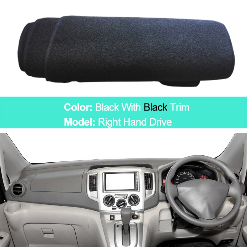 Tapis pour Nissan NV200 – LHD RHD 2 couches, couverture de tableau de bord de voiture, tapis de protection pour pare-soleil,: RHD Black