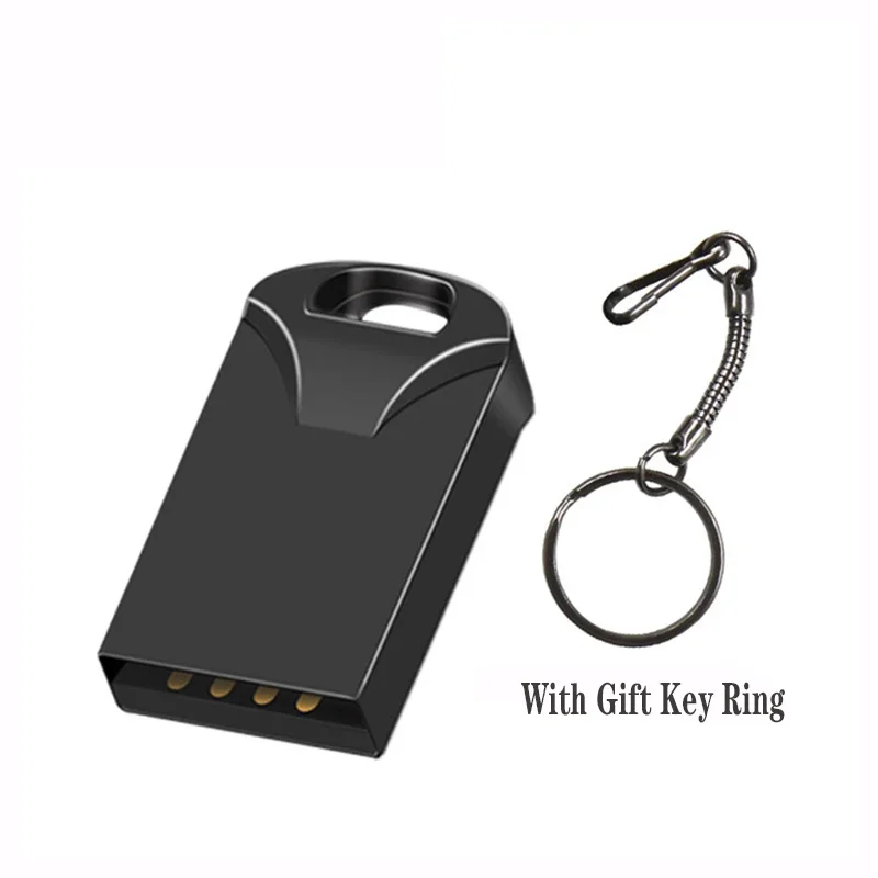 Mini Metal USB Flash Drive 64GB Thumbdrive 16GB 8GB Pendrive 32GB Flash Memory Stick 128GB 4GB Waterproof Pen Drive Usb Disk: black / 128 GB