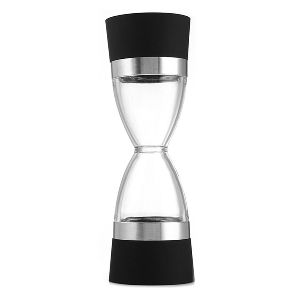 2 in 1 dobbel salt pepper mølle sesam krydder kvern shaker kjøkken matlaging verktøy keramisk akryl enkel å rengjøre multi-purpose bærbar: Svart