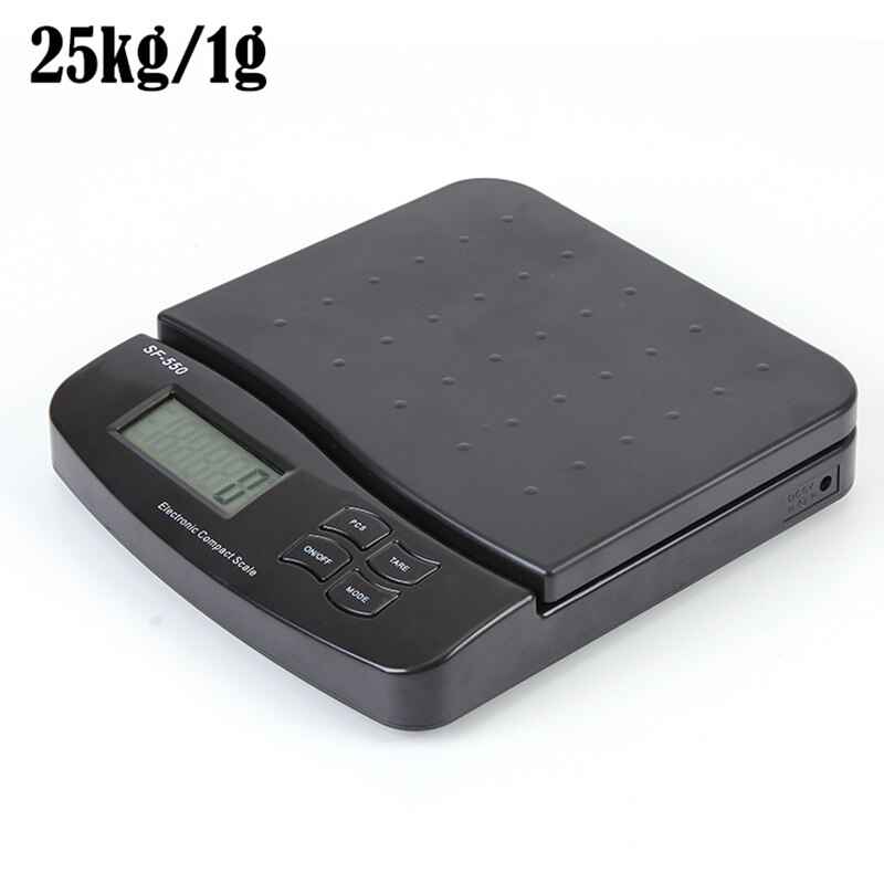 Digitale postweegschaal, zeer nauwkeurige keukenweegschaal, 25kg/1g digitale postweegschalen, elektronische weegschaal: Zwart