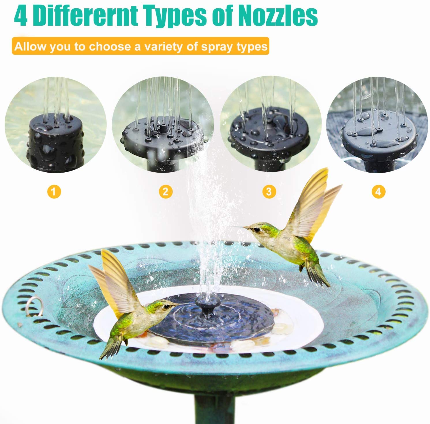 7V Solar Fountain Watering kit Power Solar Pump Pool Pond Submersible Waterfall Floating Solar Panel Water Fountain For Garden