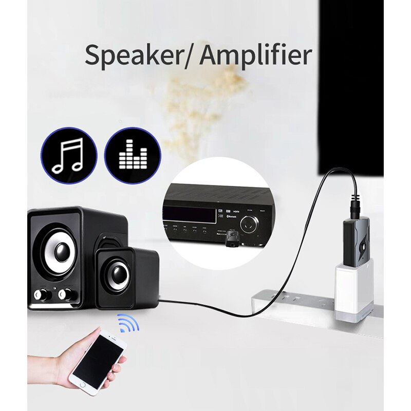 4 In 1 Bluetooth 5.0 Transmitter Receiver Wireless Two Interfaces A2DP AVRCP Car USB Adapter Receiver Transmitter