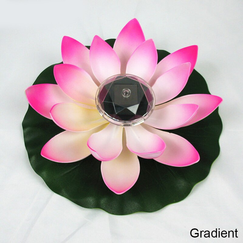 Solar- Blume Licht Lotus bilden LED Schwimm Teich Garten Brunnen Schwimmbad Lampe Realistische LED Helle Unterwasser Lampen: Rosa Gradient