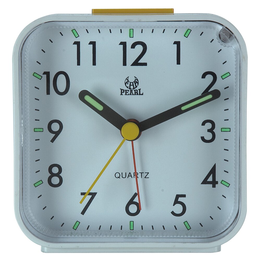 Travel Alarm Clock Analog Alarm Silent Non Ticking Ascending Beep Sounds Silent No Ticking Lighted on Demand Snooze Gentle Wake: White