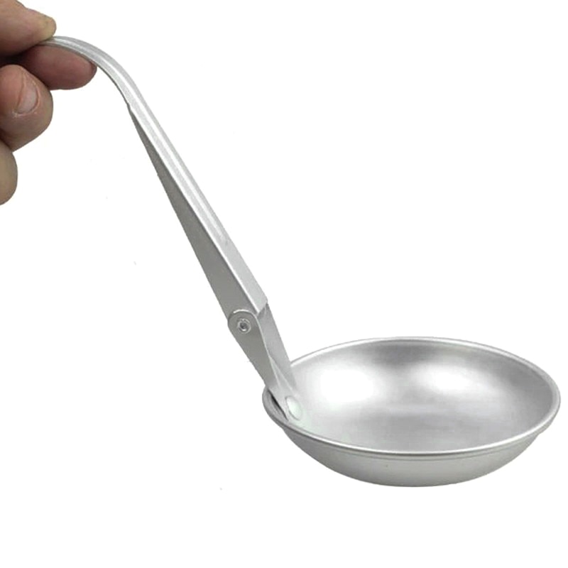 Lightweight Aluminum Outdoor Portable Spoon Folding Spoon Flatware For Outdoor Travel Camping Picnic Dinner Cookware