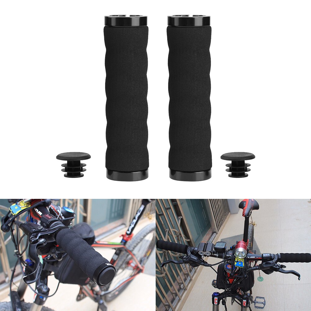 Poignées de guidon de verrouillage poignée de cyclisme poignée vélo vélo éponge anti-dérapant vélo souple Portable Anti-poussière cyclisme accessoires