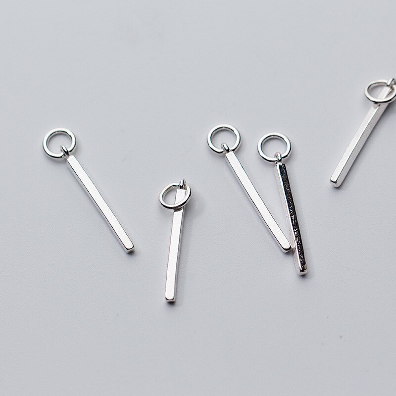 UQBing 1.5*1.5*21mm Simple 925 Sterling Silver Long Bar Charms DIY Jewelry Making Findings Accessories