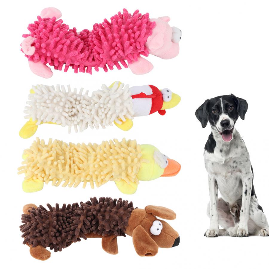 Pet Cat Small Dog Plush Toy Cute Animal Shape with Sound Device for Molar Teeth Playing Biting Small Dog Toy Pet Cat Plush Toy