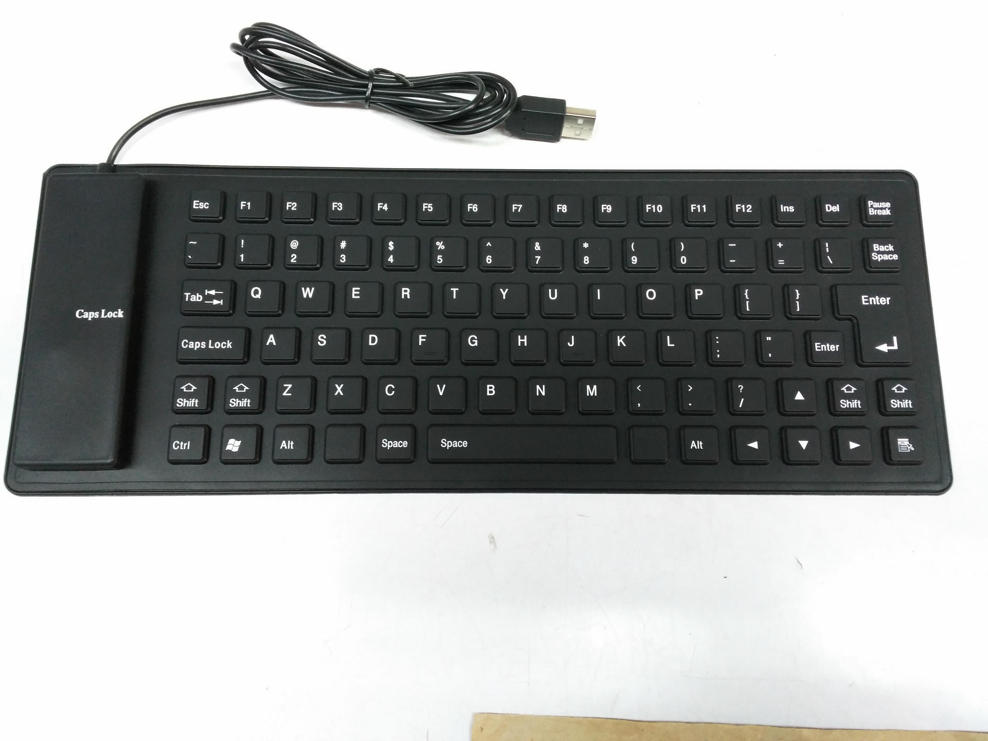 Foldable washable computer keyboard 85 key portable mini USB flexible waterproof soft silicone gaming keyboard computer laptop: black