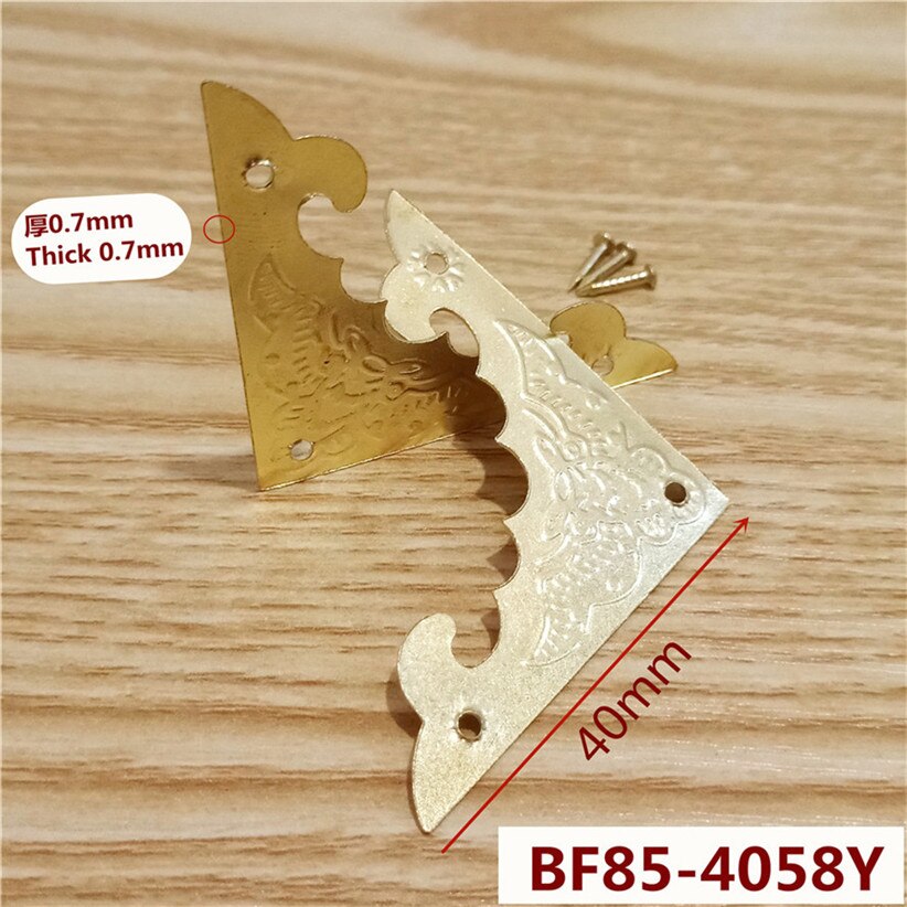 16pcs/Lot Iron Metal Angle Corner Brackets Gold Bronze 40mm Notebook Cover For Menus Photo Frame Furniture Decorative Protector: 4058Y 16pcs