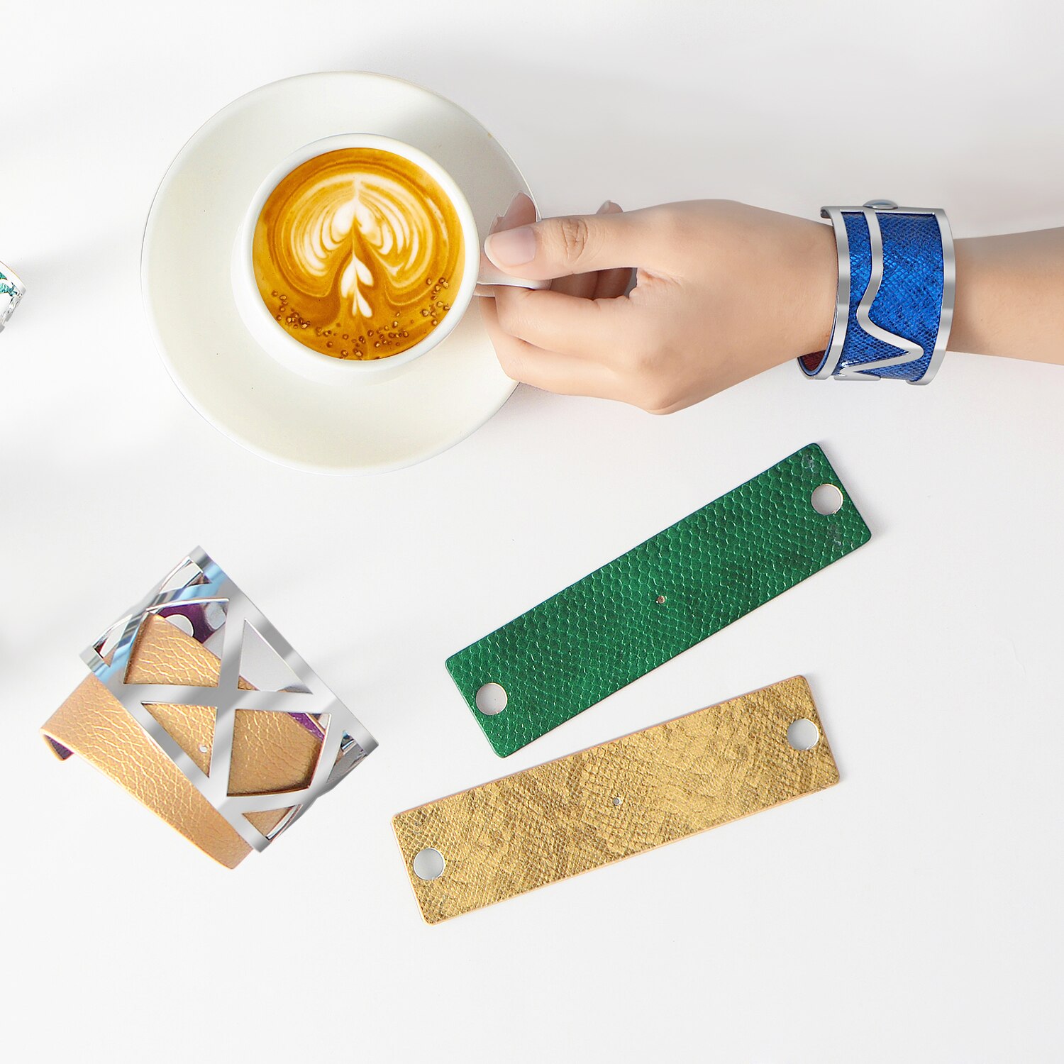 Rosa ouro manguito pulseira de couro do plutônio oco para fora ímã botão pulseira georgettes jóias indianas pulseiras amor pulseiras pulseiras