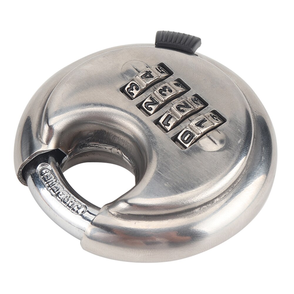 Disc Padlock Stainless Steel 70mm 4 Digit Combination Trailer Storage Shed Lock Outdoor Personal Car Parts Decoration
