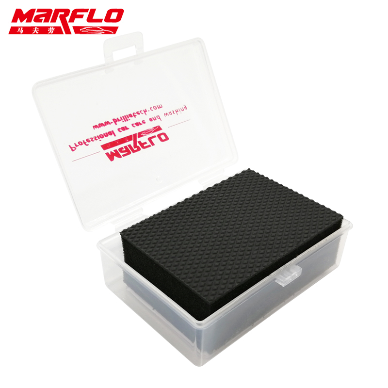 MARFLO-Barra de arcilla mágica para lavado de coches, almohadilla de bloque de esponja para eliminar contaminantes antes de pulir cera para el cuidado de limpieza del coche