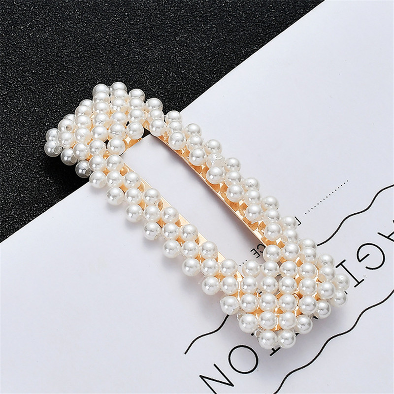 Women Full Pearl Hair Clips Snap Barrette Stick Hairpins Hair Styling Tools Hair Accessories Hairgrip: style 3