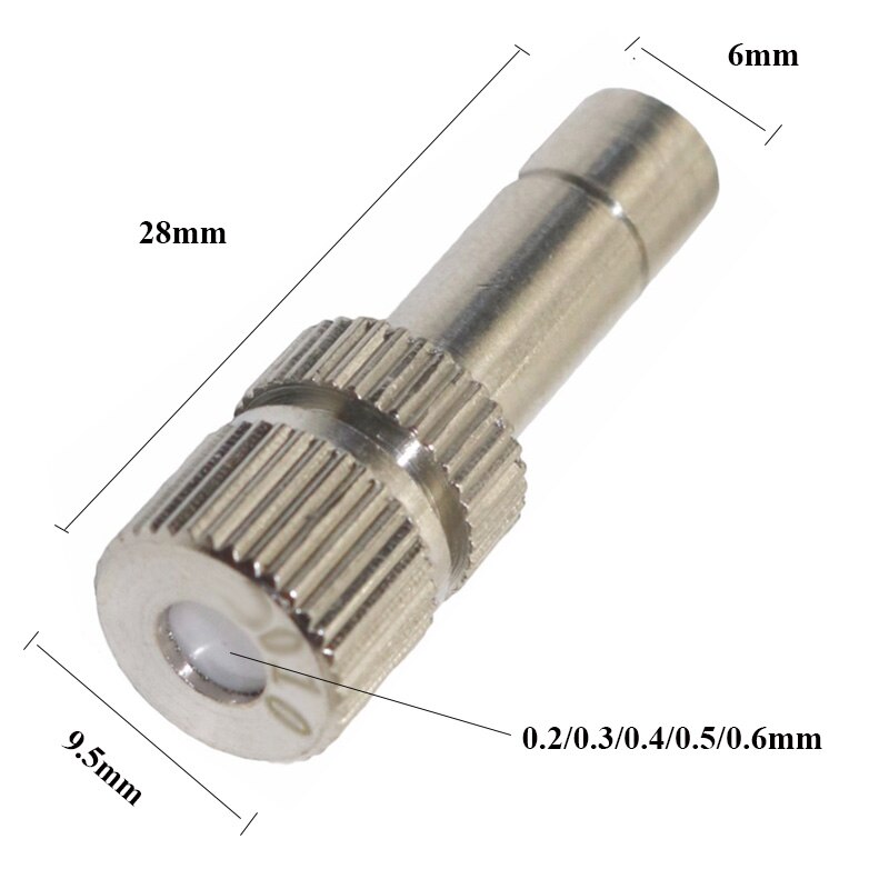 50 Pcs 6MM Slip Lock Quick Connector Garden Water Fog Mist Sprayer Nozzles For Misting System Fog Machine