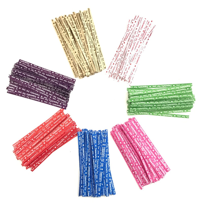 Lot de 500 cravates d'emballage scellées en sachet de bonbons, biscuits, pour emballage de , à faire soi-même, pour fête de mariage, boulangerie, spécialement torsadées, décoration de maison