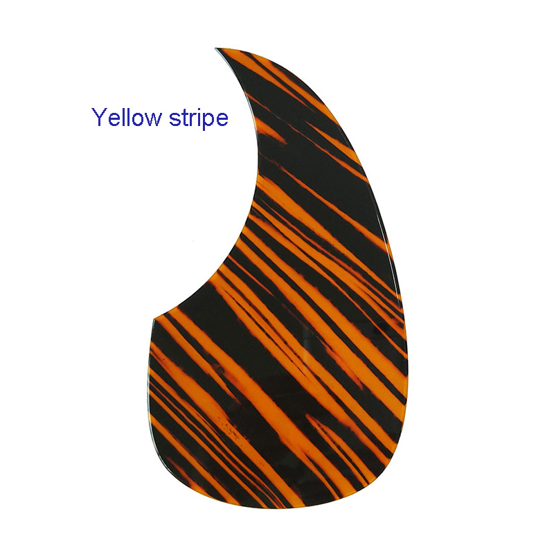 Pleroo Custom Guitar pickgaurd - Great bevelled edge Acoustic Guitar Pickguard Teardrop Shape, Multicolor choice: Yellow stripe