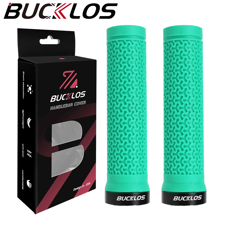 BUCKLOS Bicycle Handlebar Grips Lock on Bike Handle Damping Mountain Bike Grip Anti-slip MTB Cuffs Waterproof Bicycle Grip: green