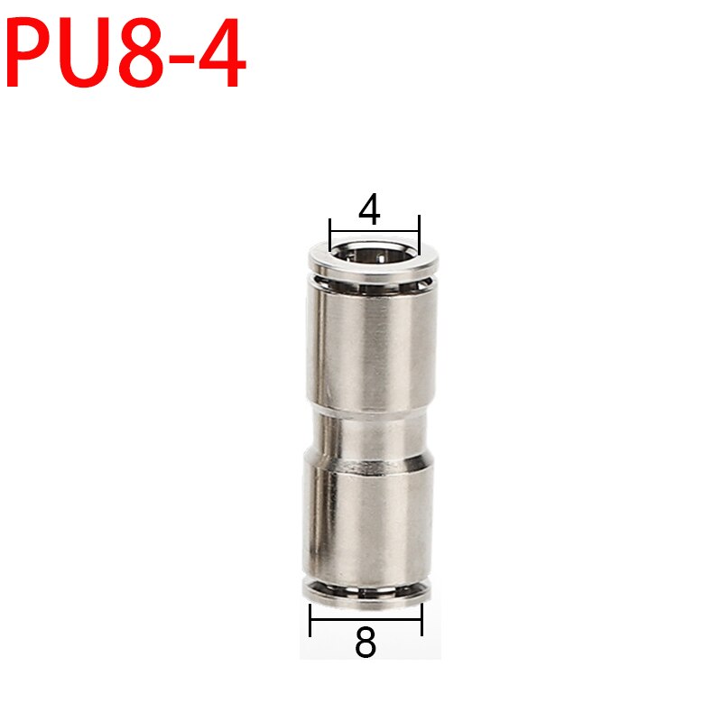 PU PG brass metal pneumatic quick coupling straight through 4 6 8 10 12mm air compressor hose high pressure connector: PG8-4