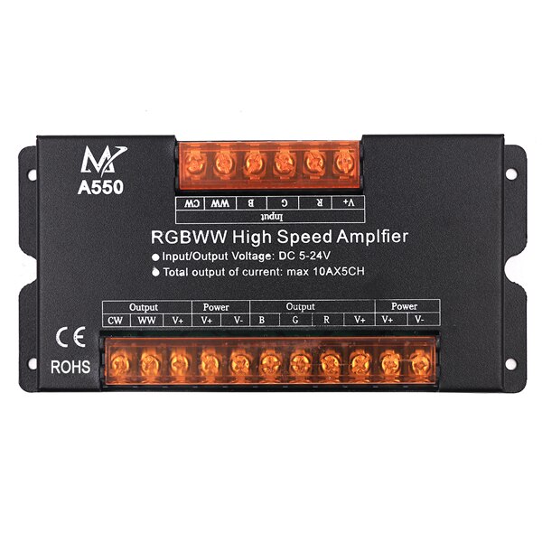 Amplificador de señal Wifi de alta velocidad, atenuador 50A, repetidor de señal de datos para 5V 12V 24V 5050 RGB + CCT RGB RGBW, tira de luz LED RGBWW: RGBWW controller