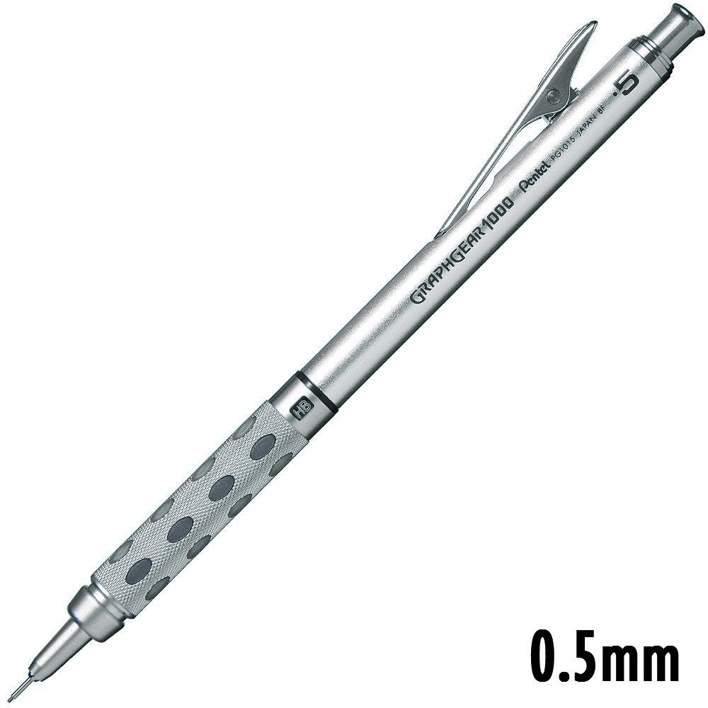 Pentel GraphGear 1000 barril de aluminio de dibujo de lápiz mecánico 0,3/0,5/0,7/0,9 suministros para oficina y escuela: 05mm 1Pc