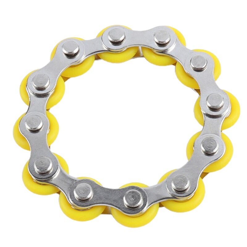 Fidget Spinner Bike Chain Bulk Fidget ansia rilascio giocattolo stress Vent Mini Key Flippy Chain 4 colori metallo Non sbiadito: Yellow