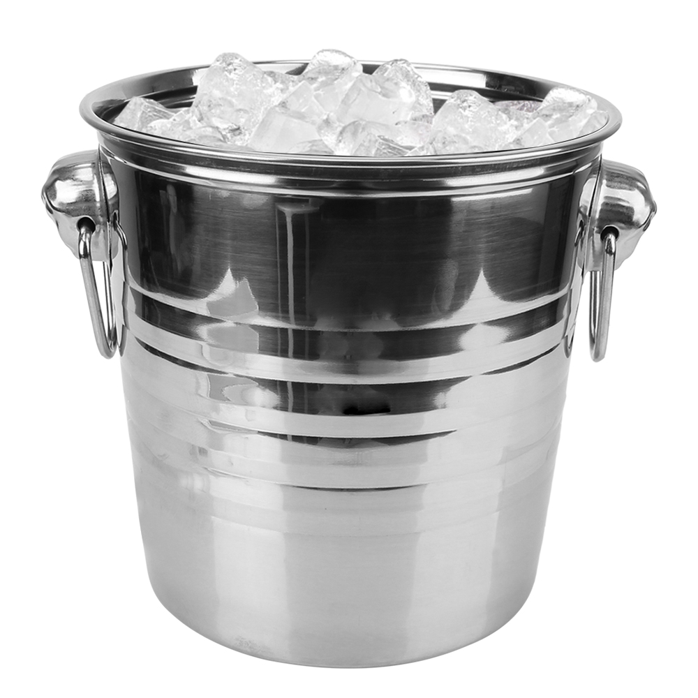 Wine Beer Cooler Bucket Champagne Wine Beer Bucket For KTV Bar Kitchen Party Barware 5L Stainless Steel Ice Cube Maker