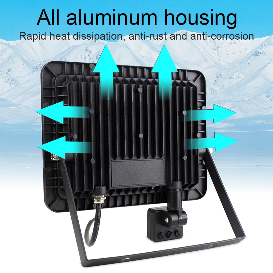 PIR Motion Sensor LED Flood Light 10W 20W 30W 50W 220V Floodlights Lamp IP66 Waterproof Reflector Projector Outdoor Spot Light