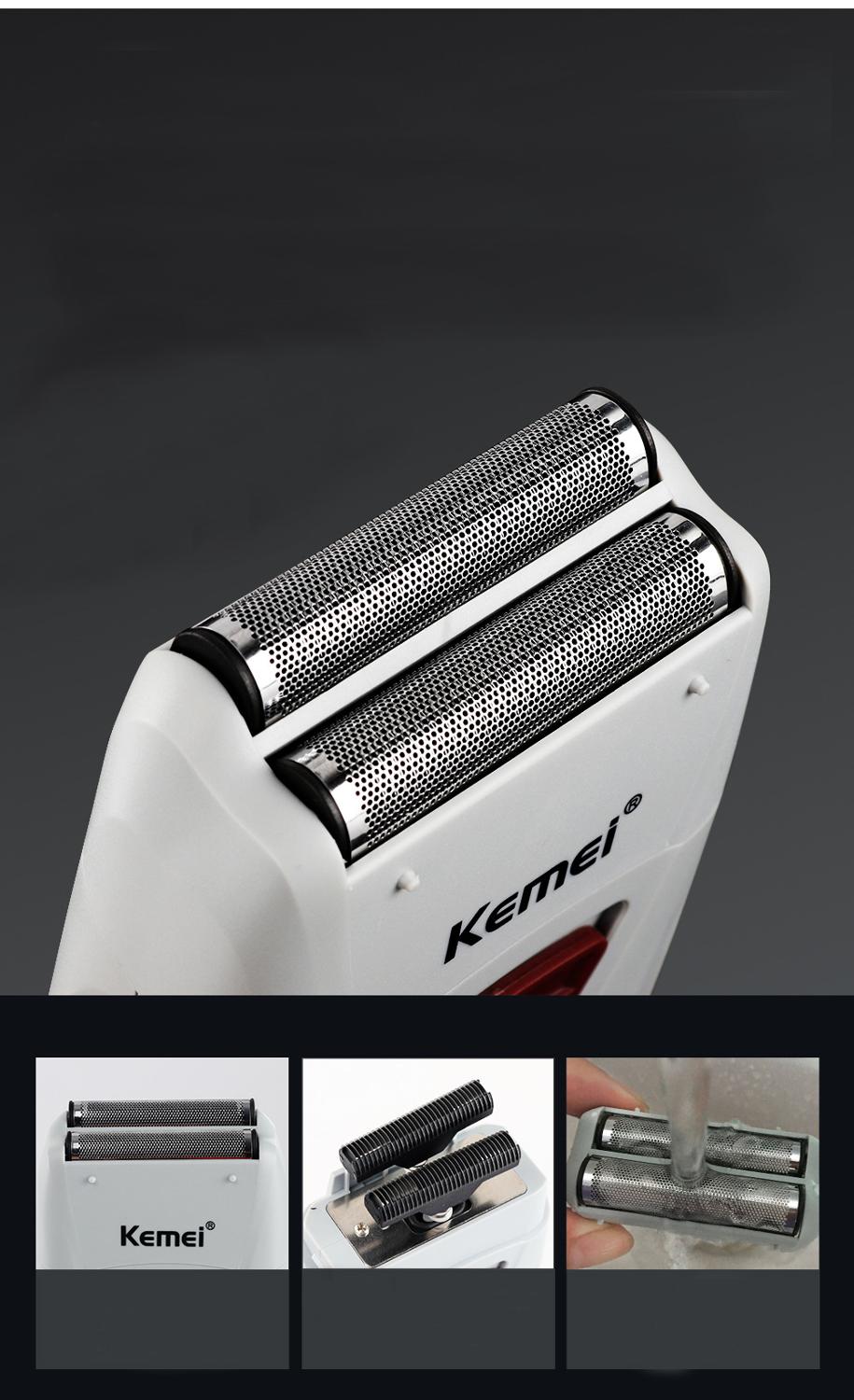 kemei electric Shaver KM-3382 rechargeable reciprocating shaver men&#39;s shaver beard trimmer baldhead oilhead white floating shave