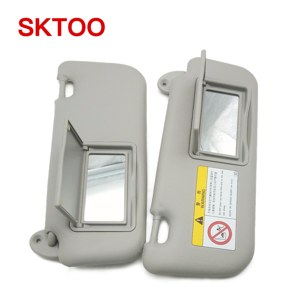 Sktoo visor de sol para toyota corolla 2014-2017, com espelho maquiagem, acessório automotivo, visor solar