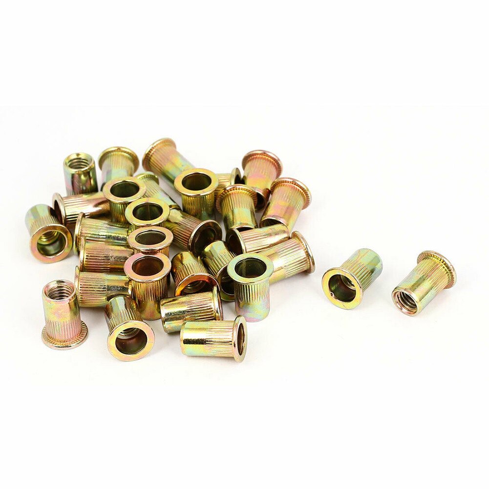 50pcs M10 Nutserts Rivet Nuts Flange Blind Rivnuts Zinc Plated Steel Nut Nutsert M10 Rivet Nuts