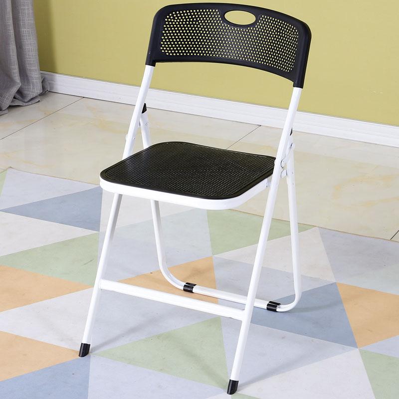 Folde stol åndbar plast simpel husstand bærbar udendørs stol enkel kontor voksen computer træningsstol: Stil 1