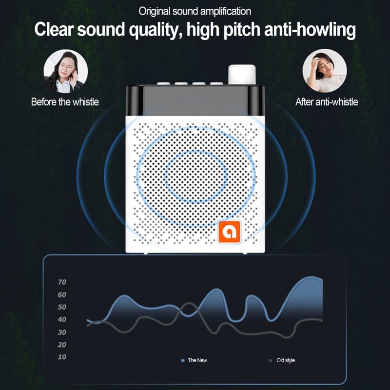 Loudspeaker Voice Amplifier Wireless Microphone Headset for Meeting Classroom Dual-Speaker Voice Amplifier