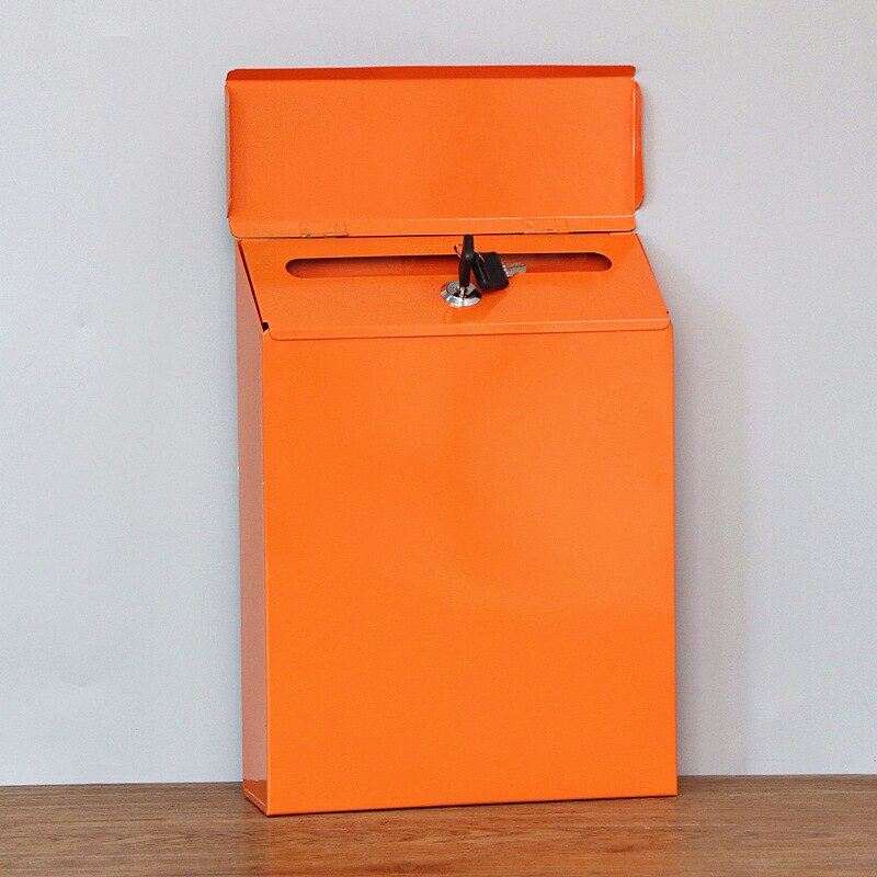 Waterdichte Outdoor Metalen Post Box Brief Mailbox Wall Mounted Afsluitbare 2 Toetsen Mail Box: Orange Red Blank