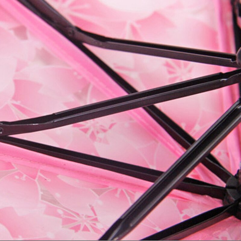 Japanese Cherry Blossom Transparent Umbrella Plastic Girl Female Cute Flower Rain Umbrellas 3 Folding Women Clear Umbrella Small