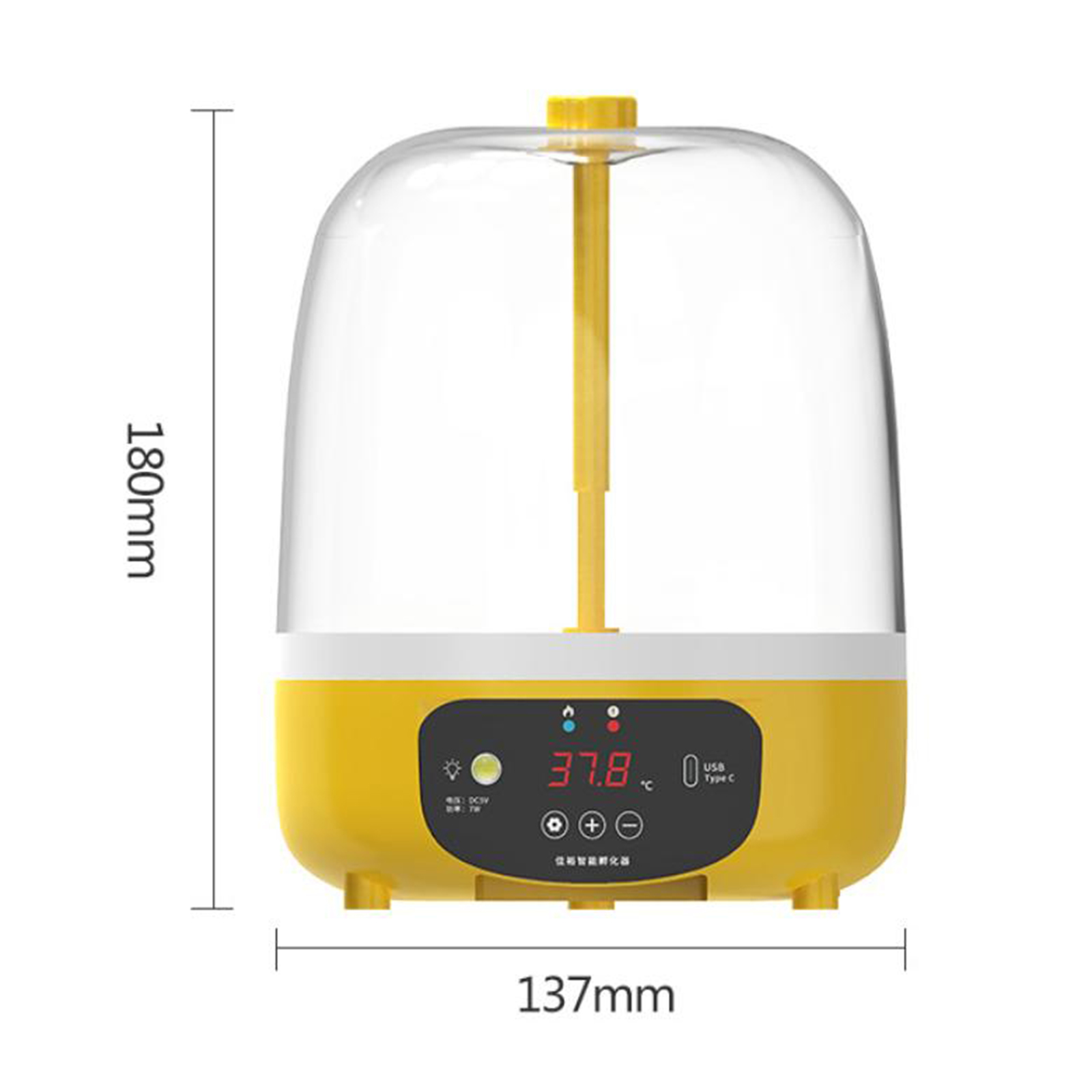 Mini incubadora Digital de 6 huevos para aves de corral, Control de temperatura, Candler de huevos para aves, Ganso, pollo, pato, codorniz, suministros: Negro
