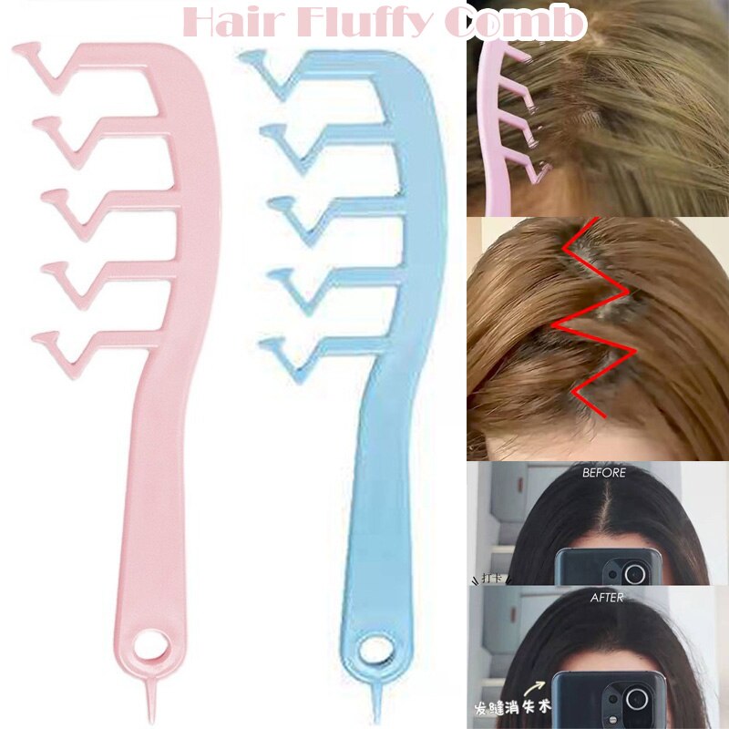 Hår fluffigt kam hår stil kam omedelbart hår volymizer lockigt fluffigt hår styling kam hår slits täcke z form kamborste