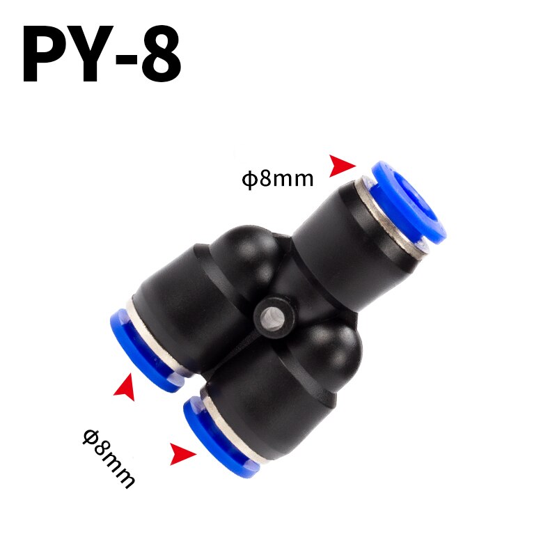 Pipe Fittings Plastic Pneumatic Connector Fitting Quick Push For Air Water Connecting PY PW Connect 4 6mm 8mm 10mm 12mm Y Shape: Blue