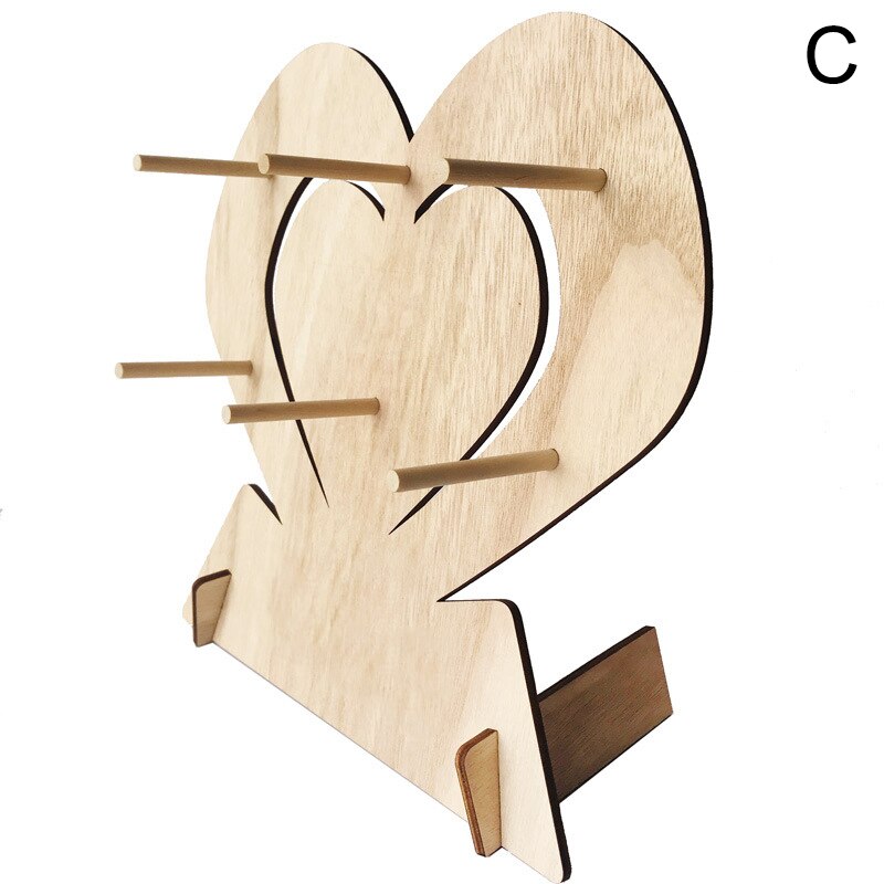 Soportes de madera para Donuts, soporte con forma de corazón para boda, de cumpleaños, expositor de Donuts, decoración esquinera D6