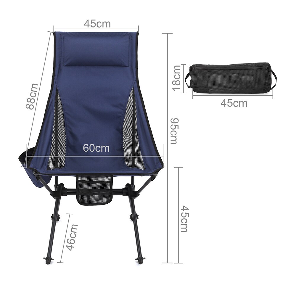 Durble Ultralight Draagbare Vouwen Maan Stoel Met Draagtas Anti-Slip Stand Waterdicht Doek Voor Vissen Camping Tuin Outdoor: A6 Blue With Bag