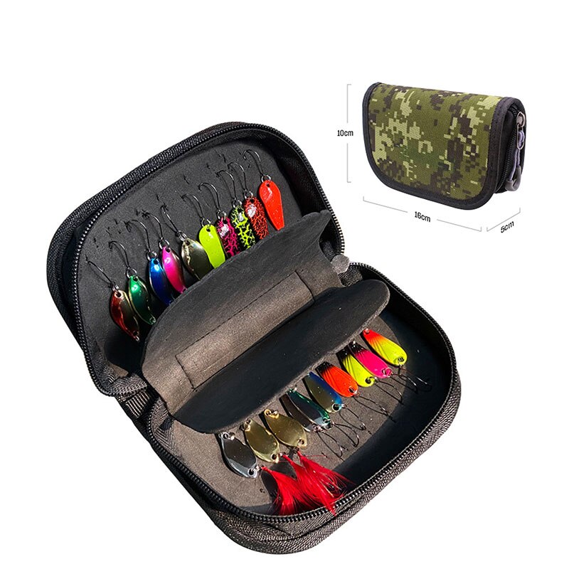 Pailletten Lokken Zak Spinner Tas Set Composiet Aas Vliegen Haken Metalen Pailletten Lepel Lokt Met Eva Hard Shell Storage Case vissen Tas: 20pcs set B