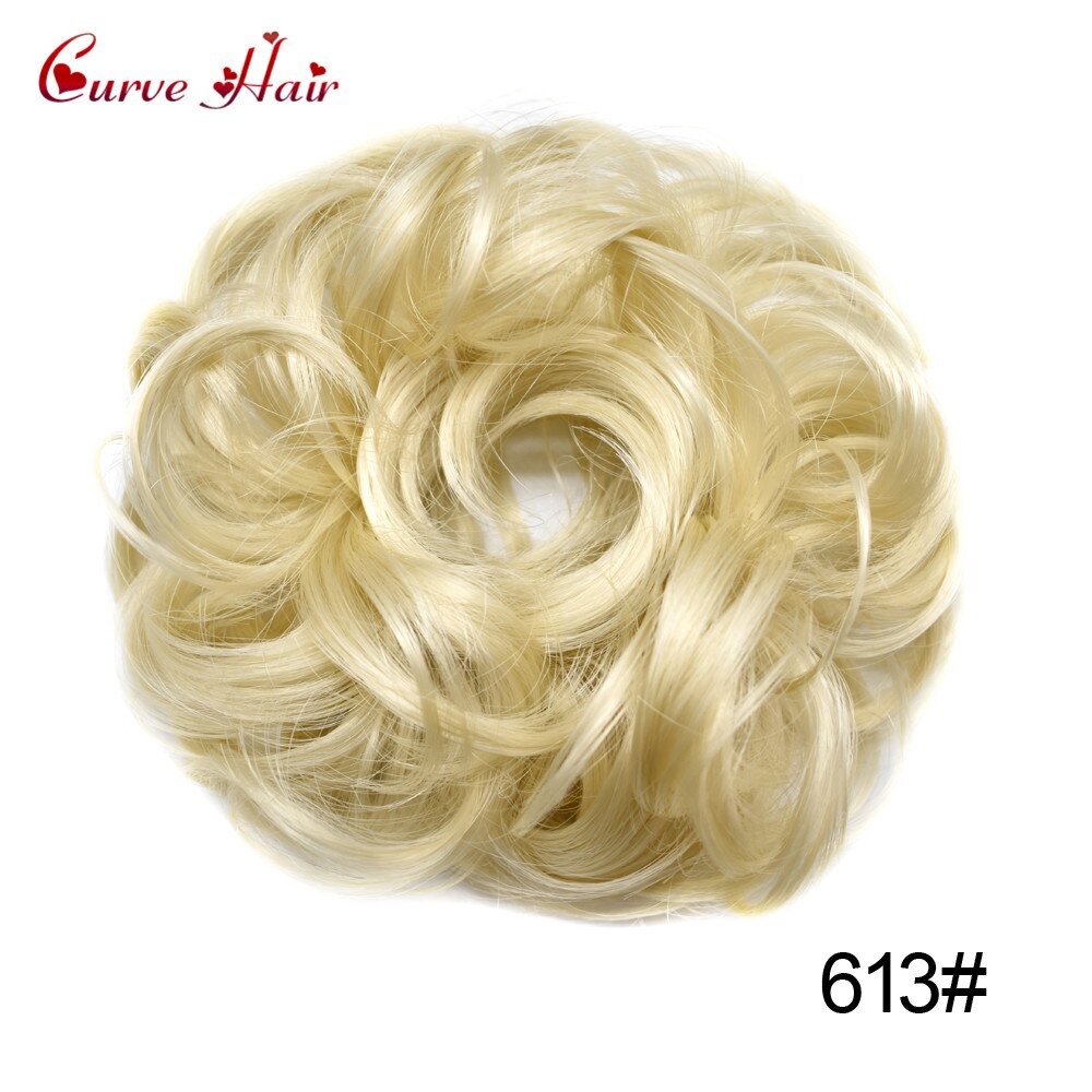 Chignon-peluca rizada de fibra sintética para niña y mujer, Potnytail, moño para el pelo, varios colores: #613