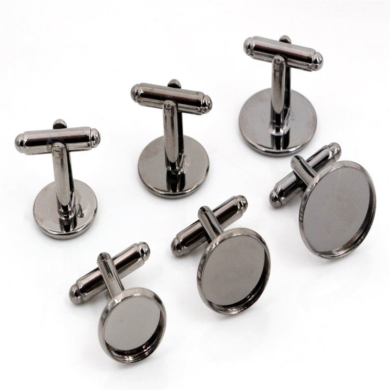 10 sztuk/partia 10mm 12mm,14mm,16mm,18mm,20mm, 6 kolory Plated miedzi spinki baza spinki do mankietów Link ustawienia Cabochon Cameo baza: 16mm / Gun Black