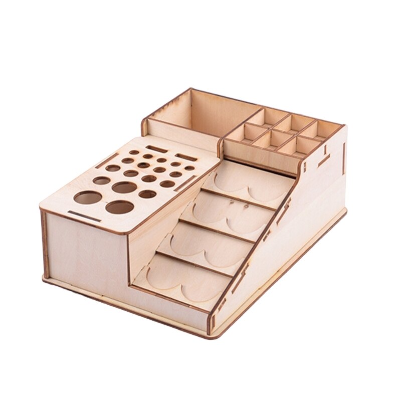 Wood Artist Supply Paint Rack Stand Pigment Ink Bottle with Large Volumetric Bot