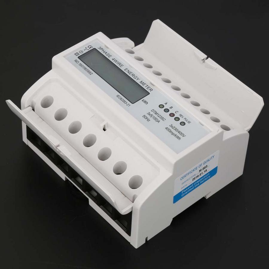 230/400V 5-100A Digital LCD Electric Power Meter 3 Phase Energy Consumption KWh Meter Wattmeter Electrical Ammeter Voltmeter